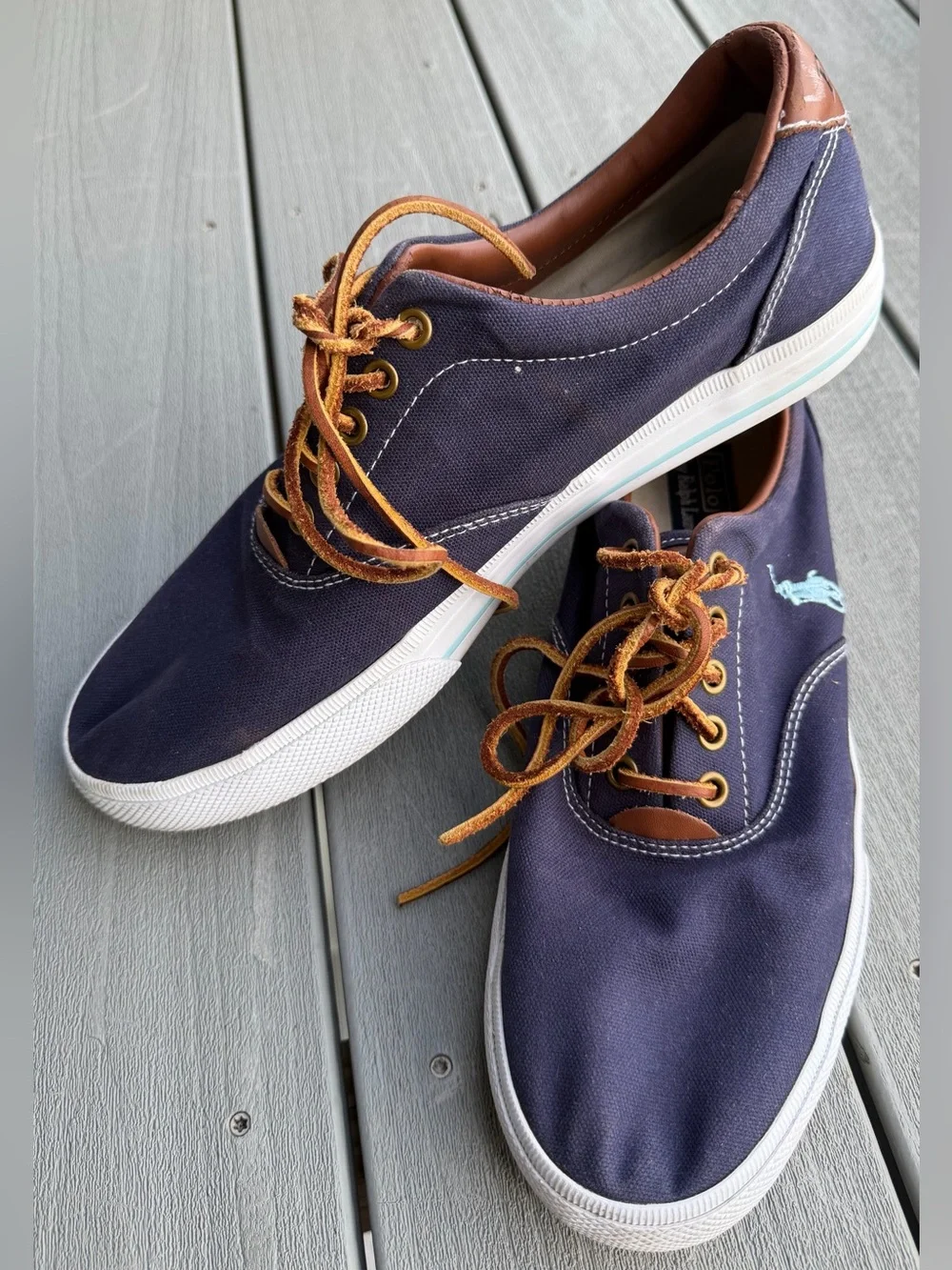 Polo Ralph Lauren Vaughn Men's 10.5D Navy Canvas Sneakers